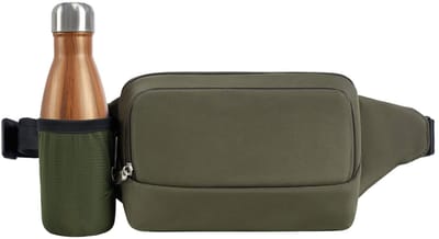 Travelon Classic Anti-Diefstal Heuptas - Dames & Heren - Crossbody Buideltas met RFID & Drinkfleshouder - 2L - Olijfgroen