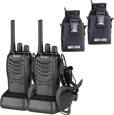 Current Components 88E - Portofoon 2 Stuks - Walkie Talkie - 5km Bereik - PMR 446 Mhz - Met LED Zaklamp - Inclusief Holsters