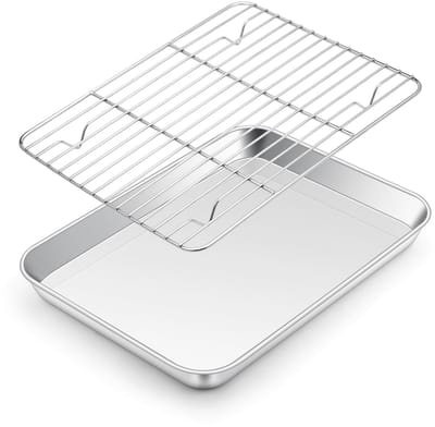 Dailygoods - Kleine Bakplaat met Afkoelrooster - Vaatwasmachinebestendig & Duurzaam