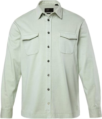 JP 1880 - Heren - Jersey overhemd lange mouwen vintage look kentkraag Modern Fit - Riet - Maat 3XL