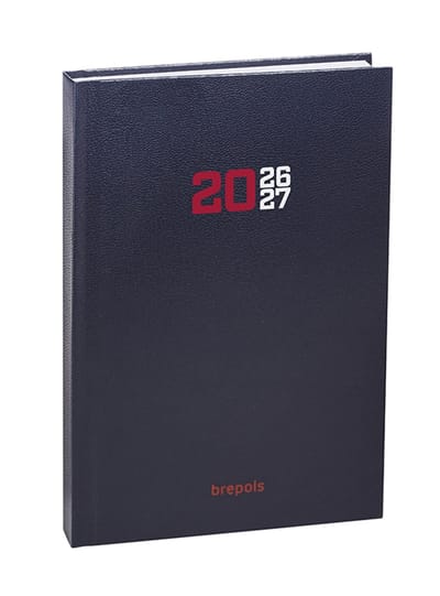 Brepols agenda 2026-2027 - COLLEGE - Schoolagenda - 1 dag per pagina - Gekartonneerde omslag - Dagoverzicht - Blauw - 11.5 x 16.9 cm