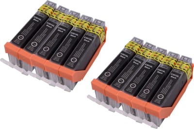KATRIZ® huismerk ink Canon 10 x CLI551XL Foto Zwart | voor Canon Pixma IP 7250/8750/IX 6800/6850/MG 5450/5500/5550/5600/5650/5655/6300/6350/6450/6600/6650/7150/7550/MX 725/925 | 10 stuks