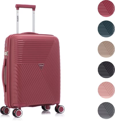 TRALEX - Voyager - Handbagage - 42L - 56x40x22cm - Polypropyleen - Harde schaal - TSA-slot - Lichtgewicht - Flexibel - Duurzaam - Stille (rubberen) wielen - Dubbele Spinner-wielen - Wine Red