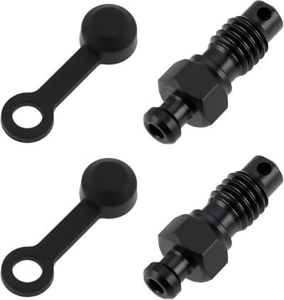 Remontluchtingsnippel Set - Hydraulische Nippels - Fietsonderhoud - Titanium Legering - M6 - Zwart