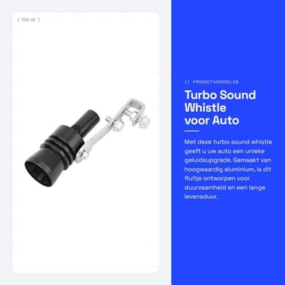 Turbo Sound Whistle Aluminium - Auto Fluitje - Gemodificeerde Uitlaatpijp - Duurzaam Materiaal - Waterdicht Ontwerp - TC-XL Maat - Uitlaatfluitje