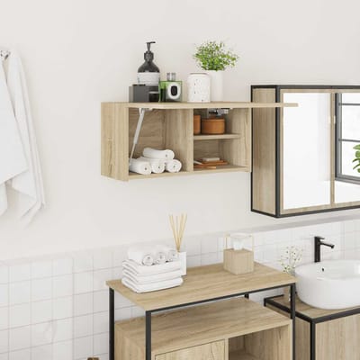 vidaXL - Badkamerwandkast - 60x25x30 - cm - bewerkt - hout - sonoma - eikenkleurig