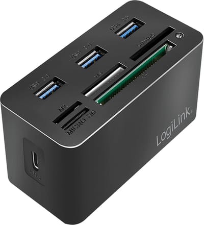 LogiLink CR0046 laptop dock & poortreplicator Bedraad USB 3.2 Gen 1 (3.1 Gen 1) Type-C Zwart