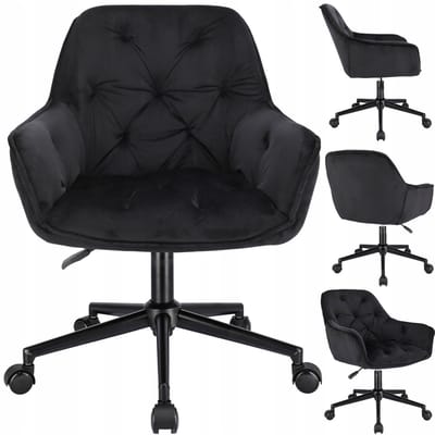LARGO zwarte fauteuil op zwarte voet