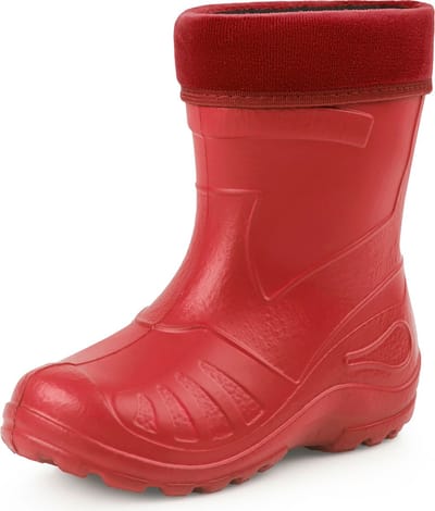 Ladeheid LA-KL-050 Kinder Regenlaarzen - Rubber - met Binnenschoen - EVA - Wasbare Binnenschoen - Rood - 26