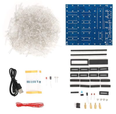 Dailygoody - 3D LED Light Squared Kit - Handgemaakte Huisdecoratie - Blauw Rood - Professionele Accessoires - DIY Geschenken - Geschikt voor Creatieve...