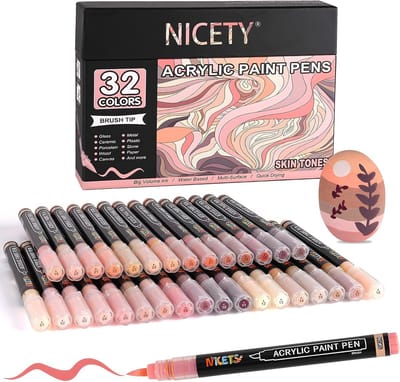 Alcohol Markers - Acrylverf Pennen - Skin Tones - Flexibele Penseelpunt - Sneldrogend en Veilig - Voor Volwassenen