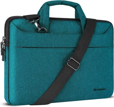 15-15,6 inch waterdichte laptoptas, aktetas, schoudertas, notebooktas voor 15,6" Lenovo IdeaPad S510/Lenovo ThinkPad E575/HP Pavilion 15 Envy 15/Dell XPS 15 Inspiron/Asus, groenblauw