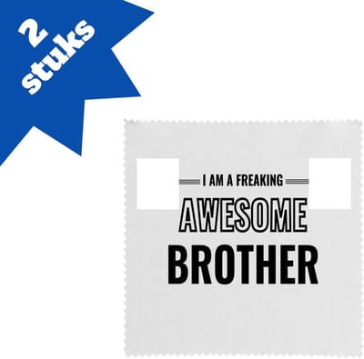 Akyol - i am a freaking awesome brother brillendoekjes - Broer - de meest geweldigste broer - verjaardagscadeau - verjaardag - cadeau - cadeautje voor broer - broer artikelen - kado - geschenk - gift - 17,8 bij 17,8 cm - 2 stuks