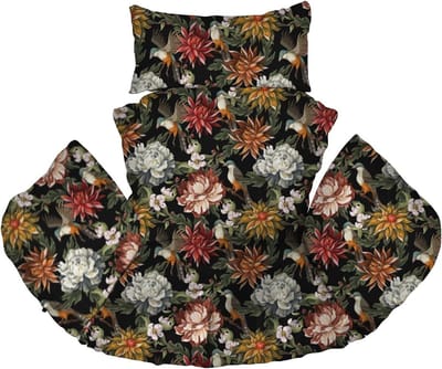 Hangstoelkussen - Zitkussen Schommel - Buiten Ontspannen - Waterbestendig Polyester - 112 x 94 cm - Kleurrijke Bloemen