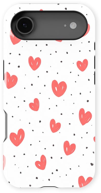 Tough Hoesje met Hartjes geschikt voor iPhone 17 Air | Little Love Tough Case Geschikt voor Mag | Hartjes Print Backcover geschikt voor iPhone 17 Air Cherry Hearts
