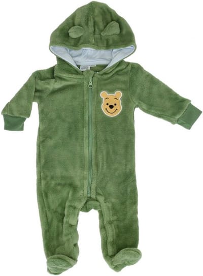 Disney Winnie de Pooh baby Babyslaapzak/Overall/Onesie, met muts, Groen, maat 74/80