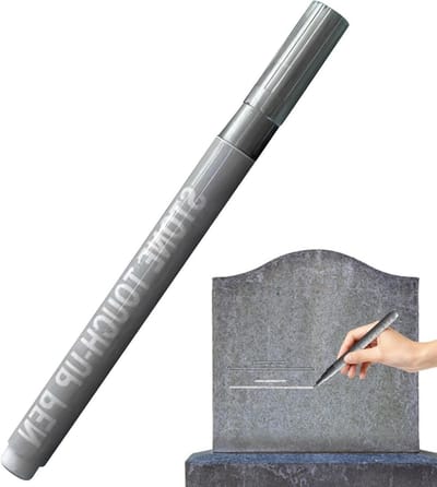 Steen reparatiepen - Grafsteen stift - Opschriften herstellen - Waterdichte inkt - 16 cm - Zilver