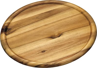 Kesper houten serveerbord/pizzabord rond -D32 x H2cm - acacia hout - serveerplank