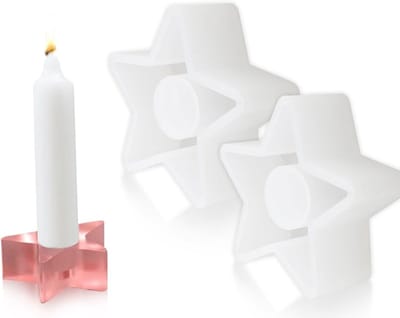 Set van 2 Silicone Kaarsenhouders voor DIY Epoxy Resin Stervormige Kaarsen en Betonnen Kaarsvormen
