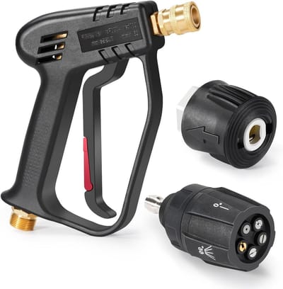 Krachtige Hogedrukspuit met 5-in-1 Waterstraal, Ideaal voor Auto Reiniging en Tuinonderhoud, 4000 PSI, M22 14 mm Aansluiting en Snelle Slangverbinding