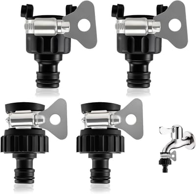 Universele 16mm Slangconnector voor Waterkraan - Waterdichte Tuinslangadapter met Handvat voor Kamperen, Caravan en Tuingebruik