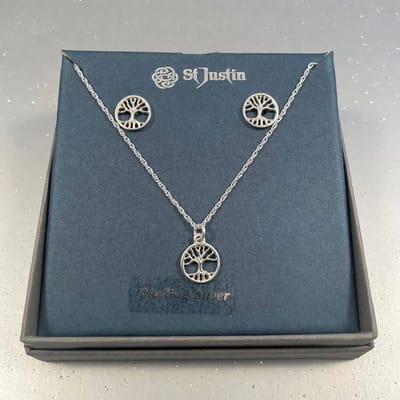 St. Justin, Sieraden set, Zilveren “Kleine levensboom” – Sieraden set(SSET119)