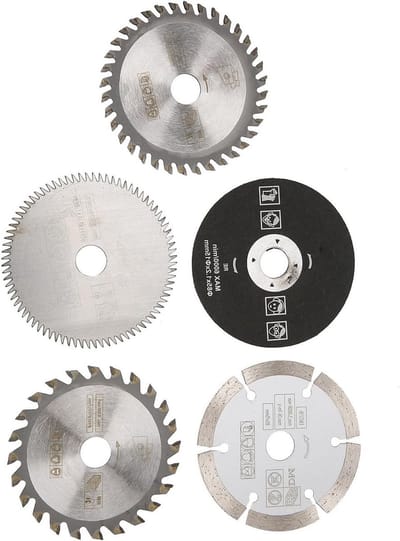 Circulaire zaagbladen 85 x 15 x 1.5 mm, Set van 5, Mini carbide zaagbladen voor hout, metaal en aluminium snijden