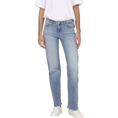 Only blauwe dames jeans   Blush   Regular waist   Stonewash wassing   Straight fit   5-Pocket zakken   Knoop- en ritssluiting   Regular waist Blauw
