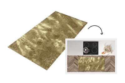 Keukenloper - Loper keuken - Goud - Glitter - Structuur - 120x60 cm - Keukenloper vinyl
