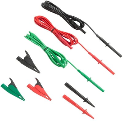 3-delige testloodset met alligatorclips voor hoogspanning en stroommetingen