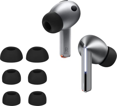 kwmobile 6x cover voor in-ear oortjes geschikt voor Samsung Galaxy Buds 3 Pro / Galaxy Buds 4 Pro - Vervangende oordopjes van siliconen in zwart - 3 maten