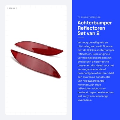 Dailygoods- Achterbumper Bescherming - Vervangingsonderdelen - Reflectoren - ABS Materiaal - Verbeterde Zichtbaarheid - Eenvoudige Installatie - Bumperreflector