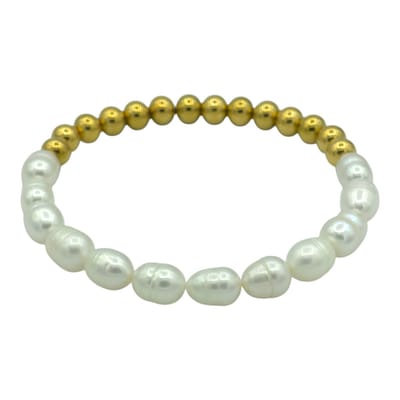 Parel armband - Echte zoetwaterparels - Goldplated Stainless Steel