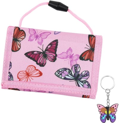 Dailygoods- Portemonnee Kind - Duurzaam Nylon - Sleutelhanger - Vakken voor Munten/Kaarten - Multifunctioneel - 24 x 12 cm - Kinderportemonnee