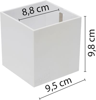 Famanu – Magnetische opbergkubus 9,5 cm wit voor pennen markers of plantenpot