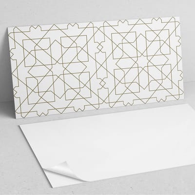 Coloray Wandpanelen Zelfklevend - Geometrisch lijnpatroon PVC Wandpaneel - 100 cm x 50 cm - Beige Wandbekleding Zelfklevend - 1 stuk - Mozaïeken Wandpanelen Zelfklevend - Keuken Wandpanelen - Wandpanelen Badkamer