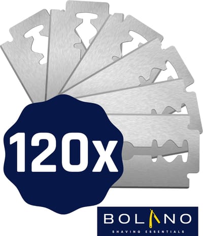 Bolano® Safety Razor Blades - Scheermesjes RVS - Stainless Steel Double Edge - 120 stuks - Shavette mesjes - Vlijmscherp - Duurzaam Scheren - Slow Shave