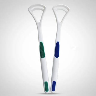 2 Pièces Nettoyeur de Langue Manche en Silicone Grattoir Brosse pour Mauvaise Haleine Hygiène Buccale Soins Dentaires Outil de Nettoyage Nouveau Chaud gray