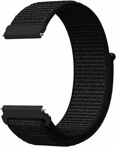 By Qubix - 20mm - Sport Loop nylon bandje - Zwart - Geschikt voor Huawei watch GT 2 (42mm) - Huawei watch GT 3 (42mm) - Huawei watch GT 3 Pro (43mm)