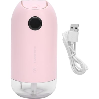 500ml Mini Luchtbevochtiger Draagbaar USB Oplaadbaar Mist Verstuiver Maker met NachtlampjeRoze roze