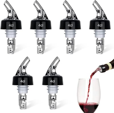 Dailygoods- Dispenser 6 x 4cl - Flessenuitloop - Lekvrij - Geschikt voor Wijn/Cocktails - Universeel Ontwerp - Voedselveilig Plastic - Fles