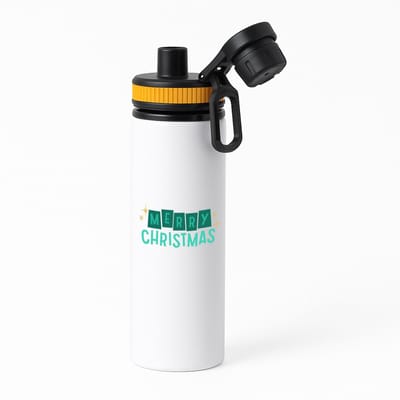 Hacebo® - Kerst merry christmas waterfles met draaidop oranje - Kerstmis - Kerst beker - winter - kerst - christmas - kerst cadeau - water fles - 850ML