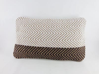 Sierkussen (gevuld) 50x30cm - Katoen - Bruin/Wit/Zwart