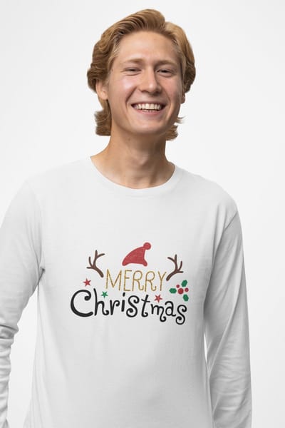 Starry Indigo - Heren T-shirt / Kerstkleding Christmas Familie bijpassende glitter outfits | Wit | Maat M
