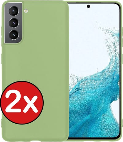 Hoesje - 2 Stuks - Geschikt voor Samsung Galaxy S22 - Sterk & Shockproof - Telefoonhoes - Back Cover - Case Siliconen - Telefoon Hoes - Groen