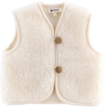 WOLLIES Amsterdam - Wollen Kinder Vest - 100% Merino Wol - 116-122 - Wit