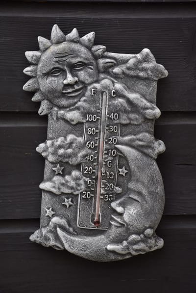 Thermometer met zon, om op te hangen
