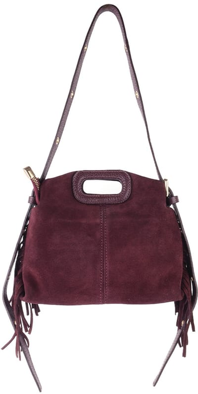 Giuliano Lederen Suede Schoudertas Ziva - Bordeaux