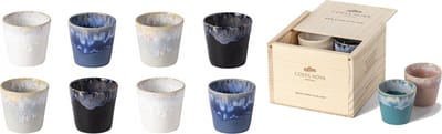 Costa Nova grespresso serie set van 8 lungo kopjes in houten gift box 210 ML - Winter Cold