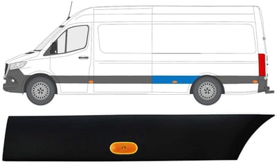 Sierlijst zijlijst achter spatbord met lamp voor Mercedes Sprinter 2018- / Links